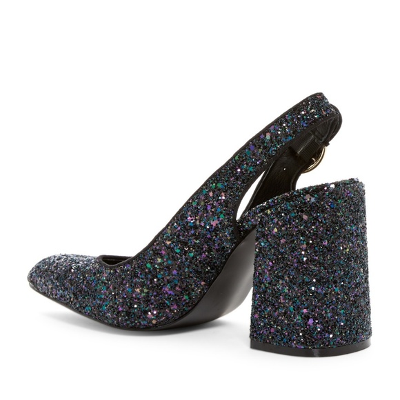 SHELLYS LONDON New Pump Comfort Heel Slingback Sandal Shoes Glitter NIB Women's - Picture 3 of 14